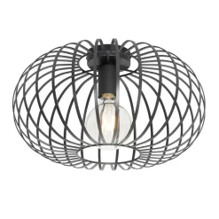 Qazqa plafondlampen johanna zwart e27