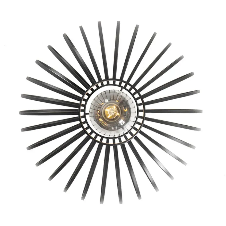 Qazqa plafondlampen johanna zwart e27