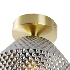 Qazqa plafondlampen karce goudkleurig e27