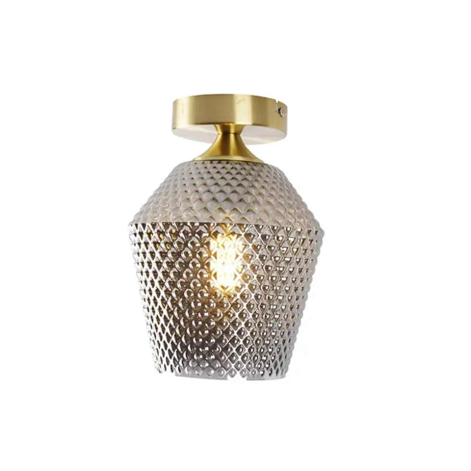 Qazqa plafondlampen karce goudkleurig e27