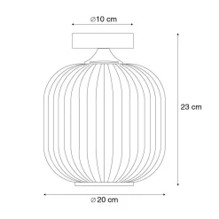 Qazqa plafondlampen karel zwart e27
