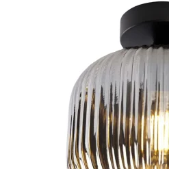 Qazqa plafondlampen karel zwart e27