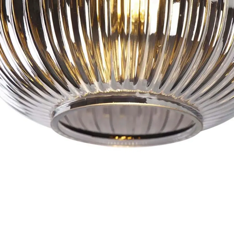 Qazqa plafondlampen karel zwart e27