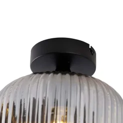 Qazqa plafondlampen karel zwart e27