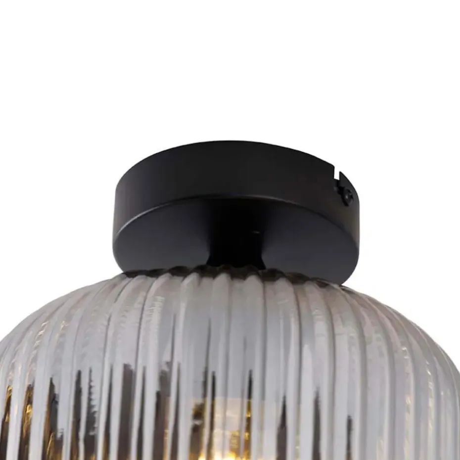 Qazqa plafondlampen karel zwart e27