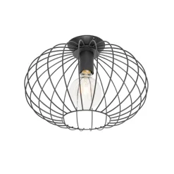 Qazqa plafondlampen margarita zwart e27