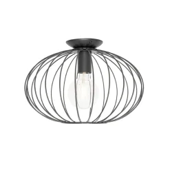 Qazqa plafondlampen margarita zwart e27