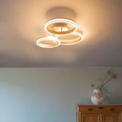 Qazqa plafondlampen navara zilverkleurig geïntegreerde led
