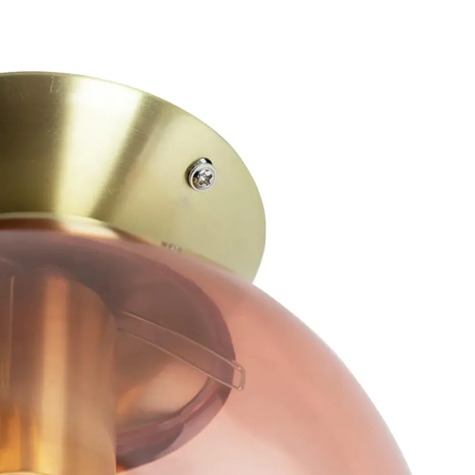 Qazqa plafondlampen pallon roze e27