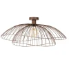Qazqa plafondlampen pua bruin e27