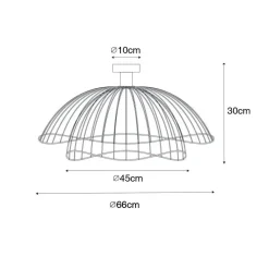 Qazqa plafondlampen pua bruin e27