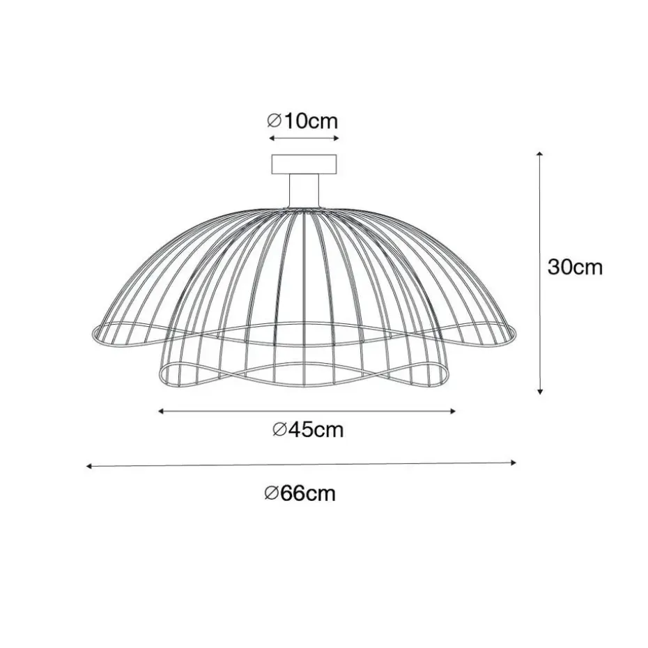 Qazqa plafondlampen pua bruin e27