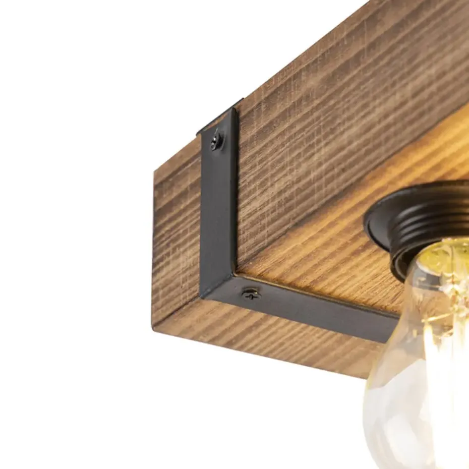 Qazqa plafondlampen reena bruin e27