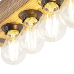 Qazqa plafondlampen reena bruin e27