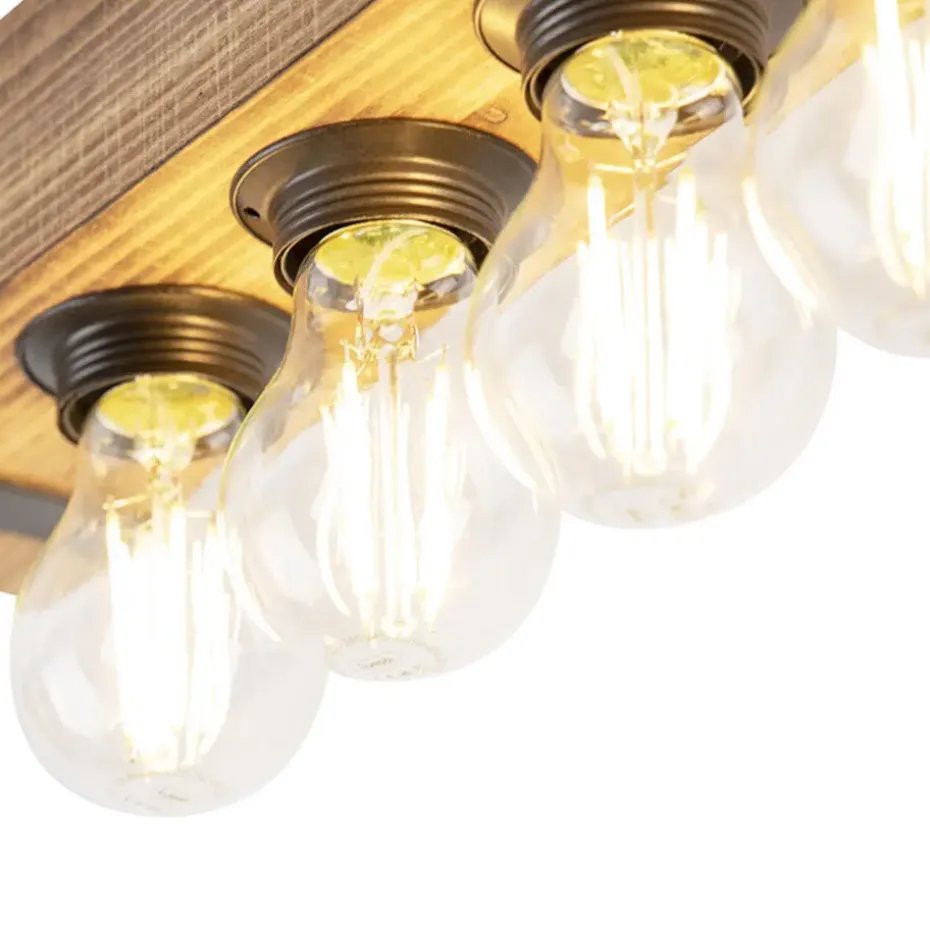 Qazqa plafondlampen reena bruin e27