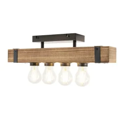 Qazqa plafondlampen reena bruin e27