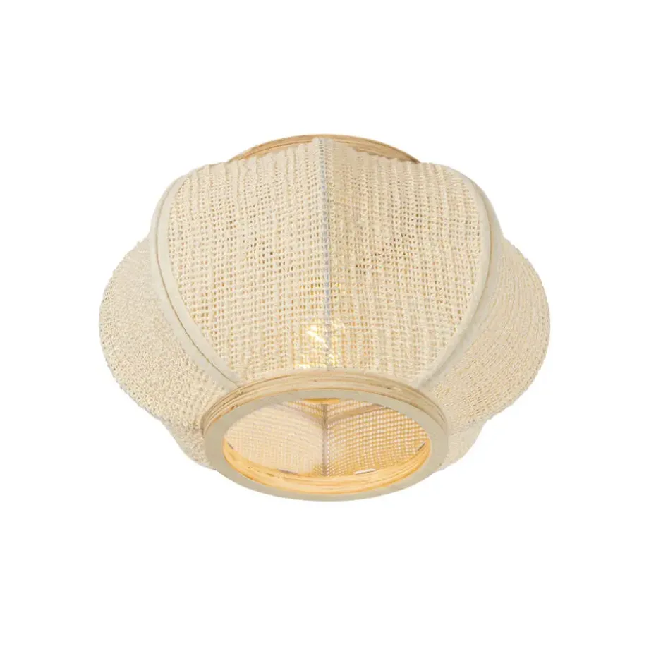 Qazqa plafondlampen rob crème e27