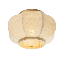 Qazqa plafondlampen rob crème e27