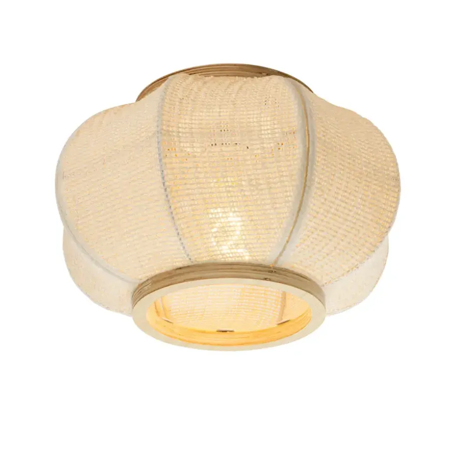 Qazqa plafondlampen rob crème e27