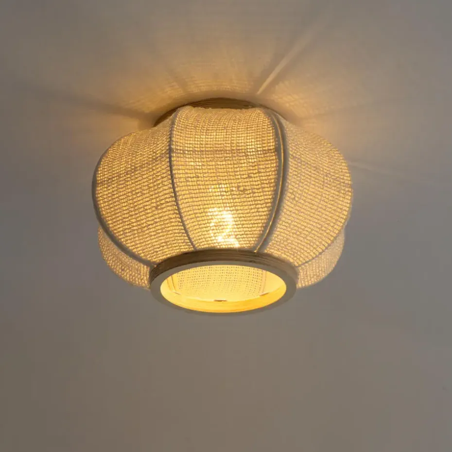 Qazqa plafondlampen rob crème e27