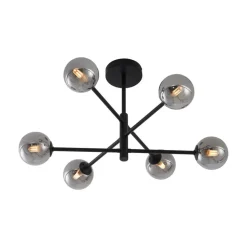 Qazqa plafondlampen ryan zwart g9