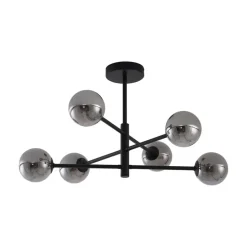 Qazqa plafondlampen ryan zwart g9