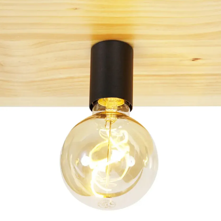 Qazqa plafondlampen shelf zwart e27