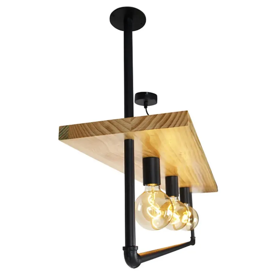 Qazqa plafondlampen shelf zwart e27