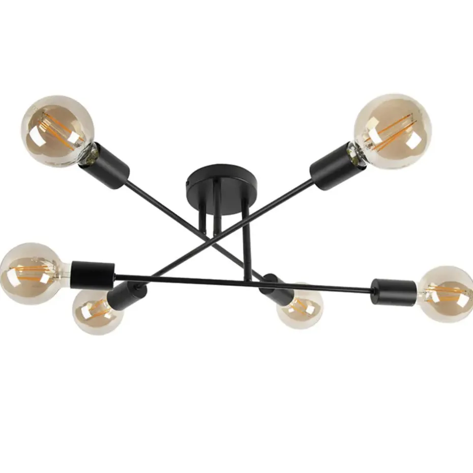 Qazqa plafondlampen sydney zwart e27