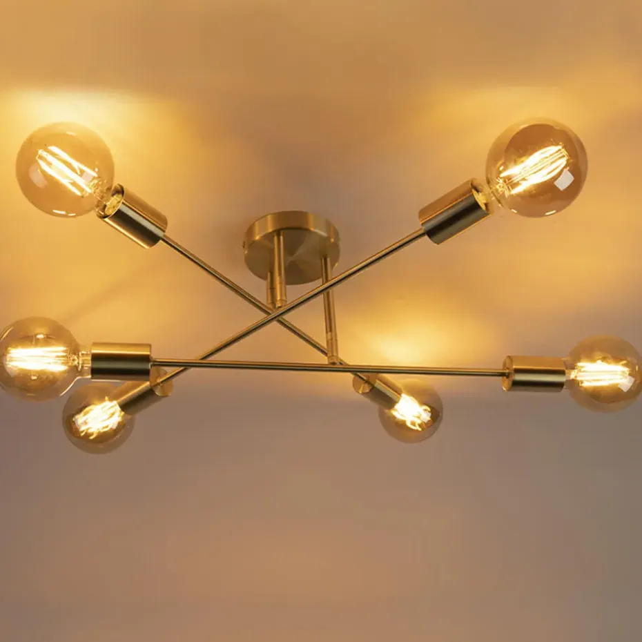 Qazqa plafondlampen sydney goudkleurig e27