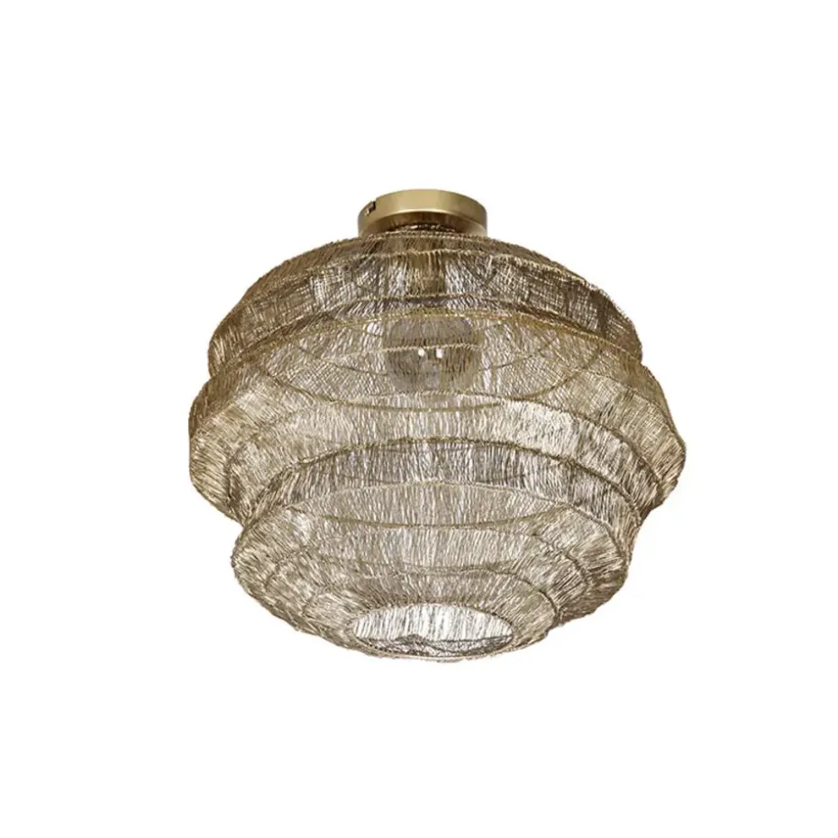 Qazqa plafondlampen vadi goudkleurig e27