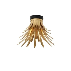 Qazqa plafondlampen wesley goudkleurig e27