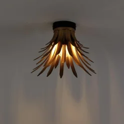 Qazqa plafondlampen wesley goudkleurig e27