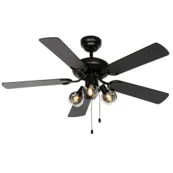 Qazqa plafondventilatoren mistral zwart e14