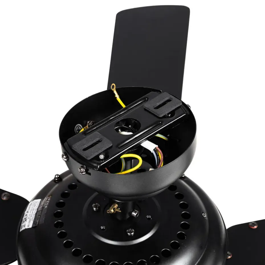 Qazqa plafondventilatoren mistral zwart e14