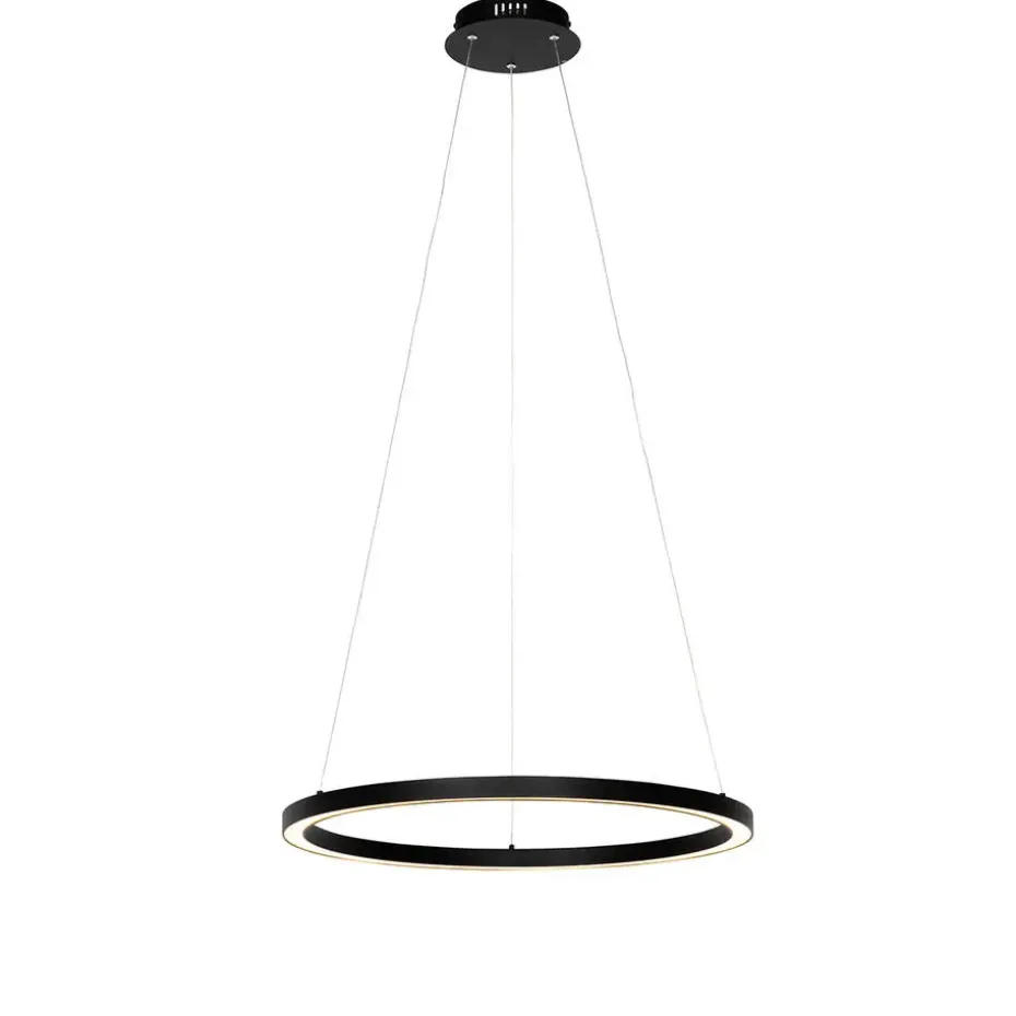 Qazqa professional hanglampen girello zwart geïntegreerde led