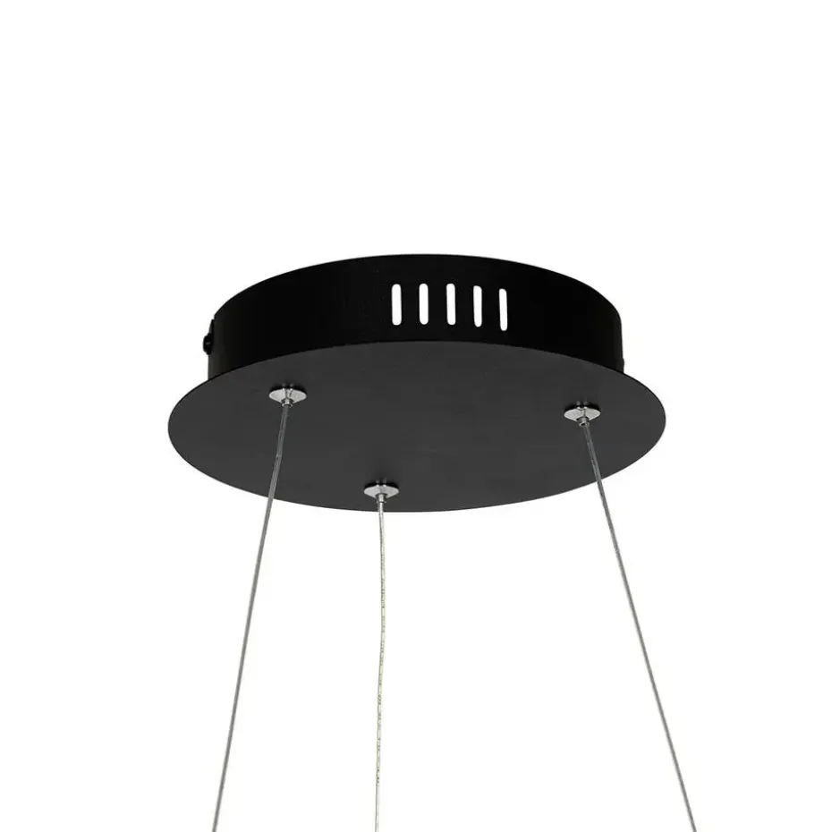 Qazqa professional hanglampen girello zwart geïntegreerde led