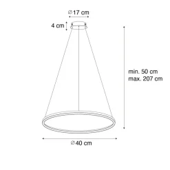 Qazqa professional hanglampen girello bruin geïntegreerde led