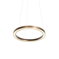 Qazqa professional hanglampen girello bruin geïntegreerde led