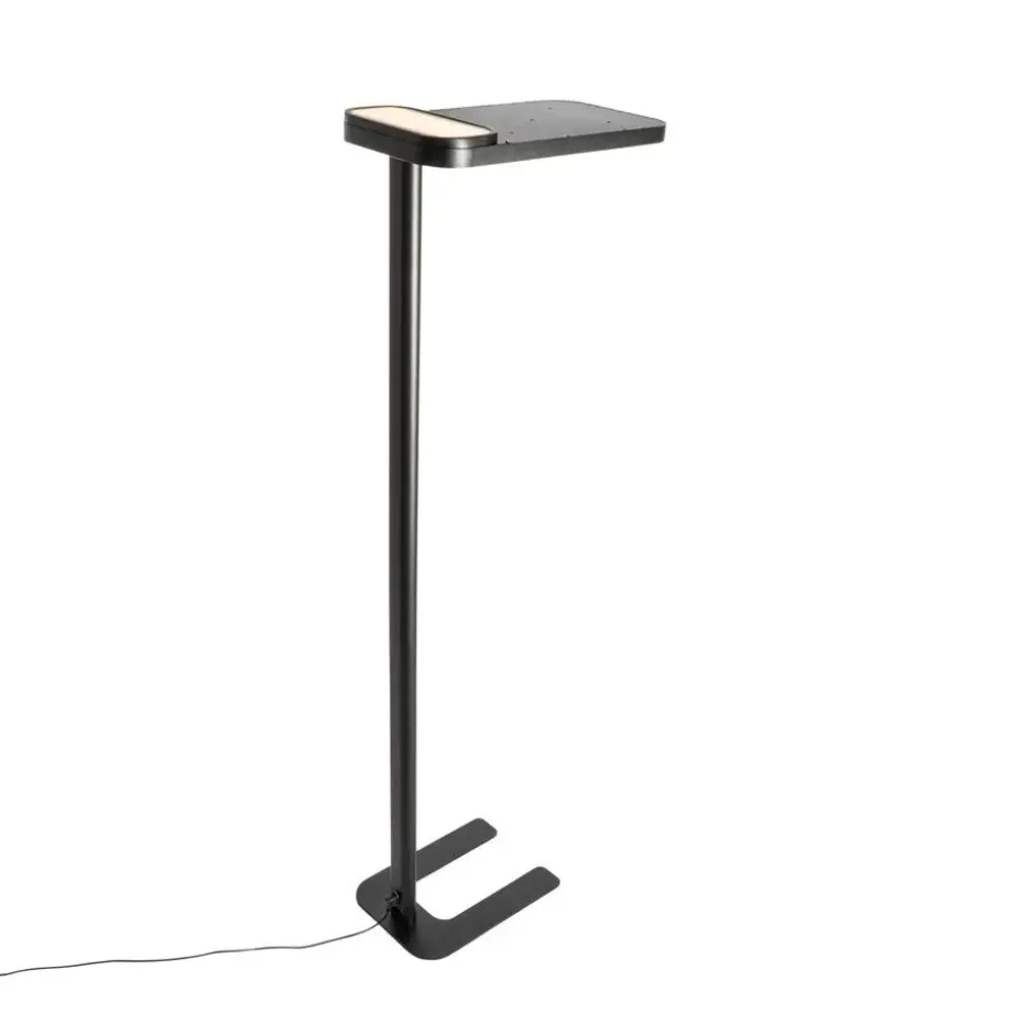 Qazqa professional vloerlampen guzo zwart geïntegreerde led