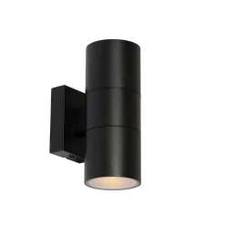 Qazqa professional wandlampen buiten duo zwart gu10