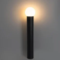 Qazqa staande buitenlampen huma zwart e27