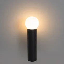Qazqa staande buitenlampen huma zwart e27