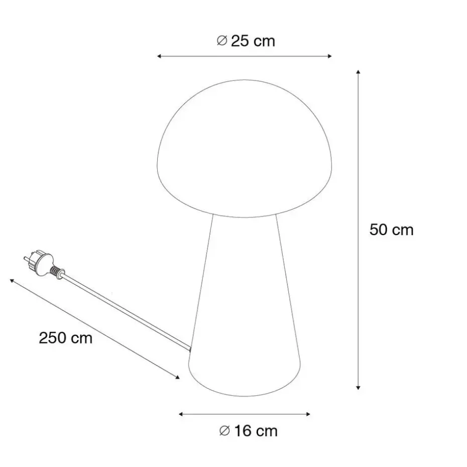 Qazqa staande buitenlampen mushroom zwart e27