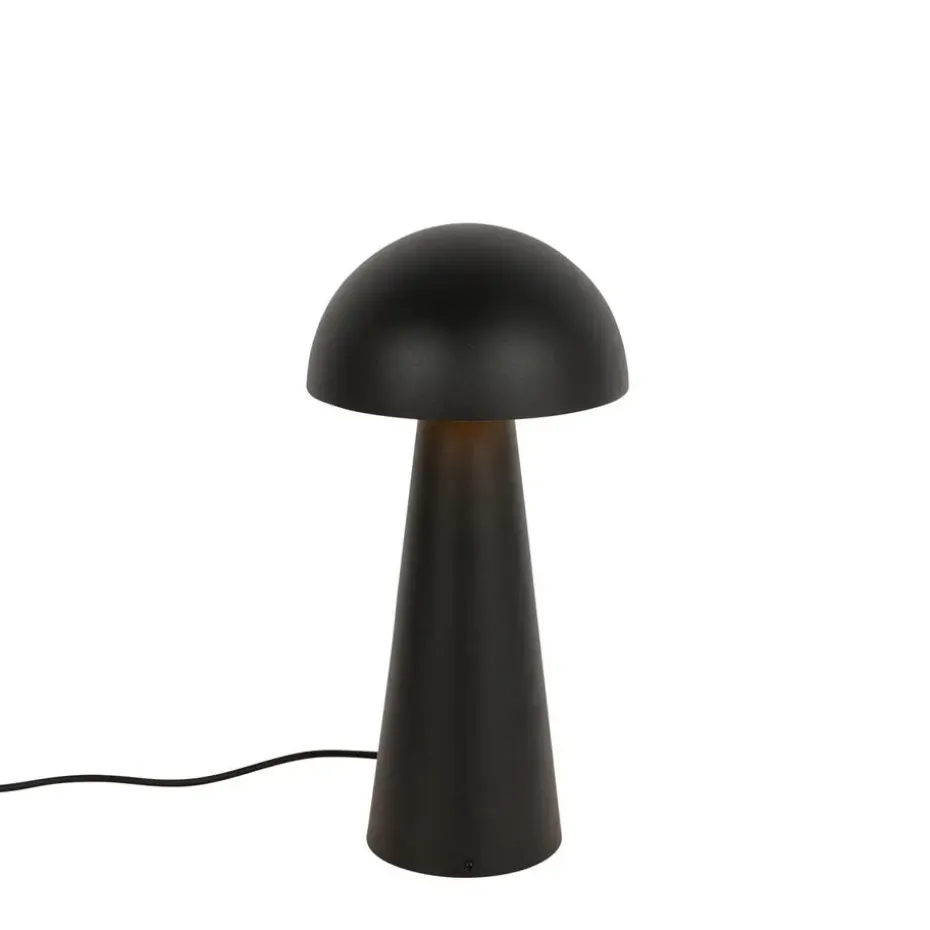 Qazqa staande buitenlampen mushroom zwart e27