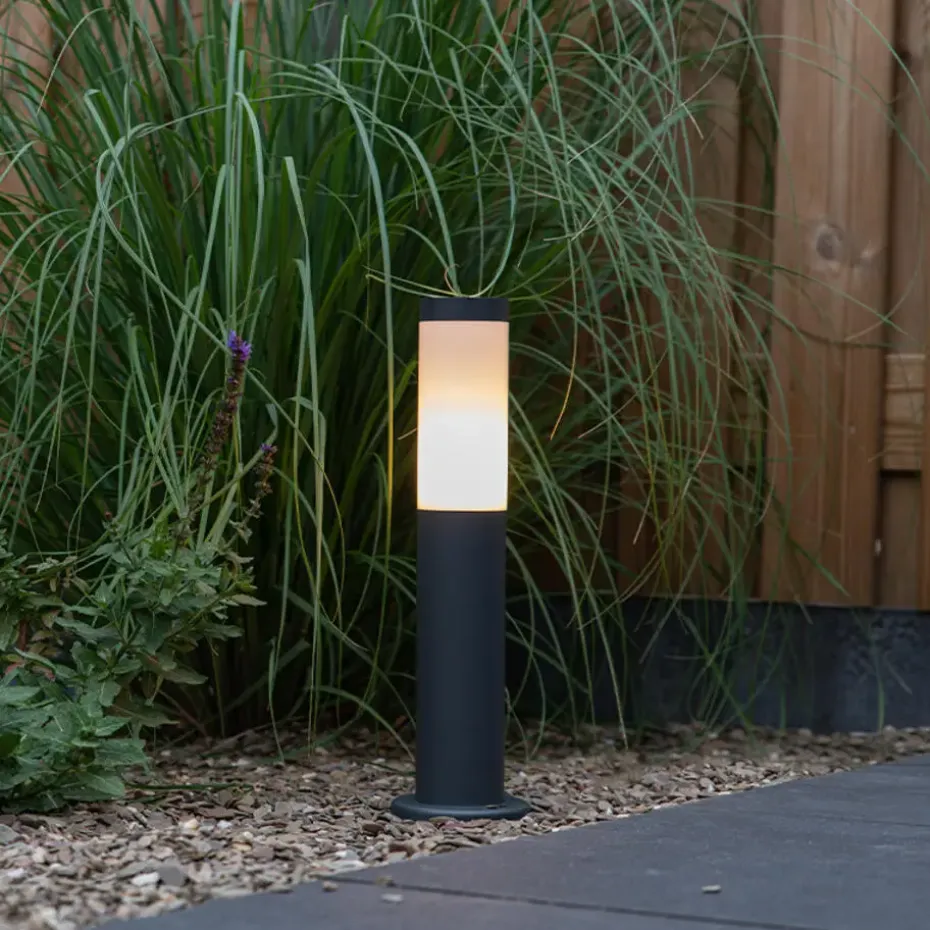 Qazqa staande buitenlampen rox grijs e27