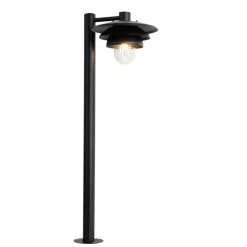 Qazqa staande buitenlampen morty zwart e27
