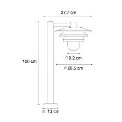 Qazqa staande buitenlampen morty zwart e27