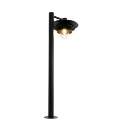 Qazqa staande buitenlampen morty zwart e27