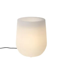 Qazqa staande buitenlampen flowerpot wit e27